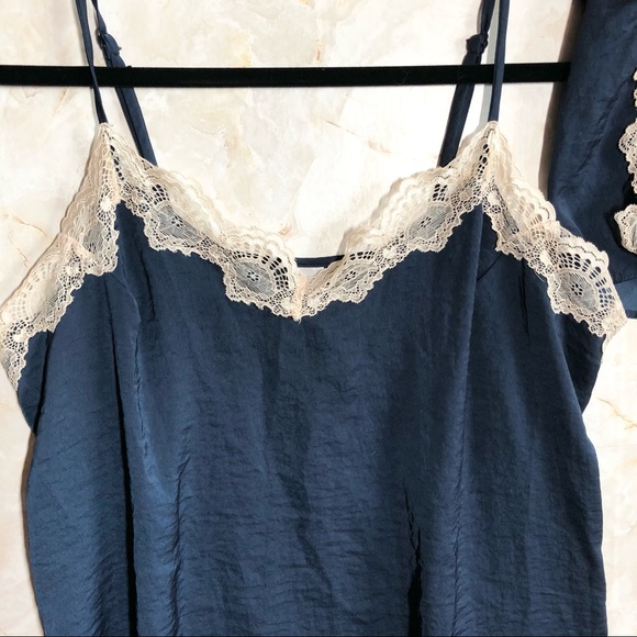 Camisole & Short set Summer Silky PJ set - Navy Blue - Picture 4 of 9